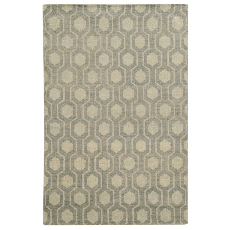 Tommy Bahama Home Maddox Geometric HandKnotted Wool Blue/Beige Area